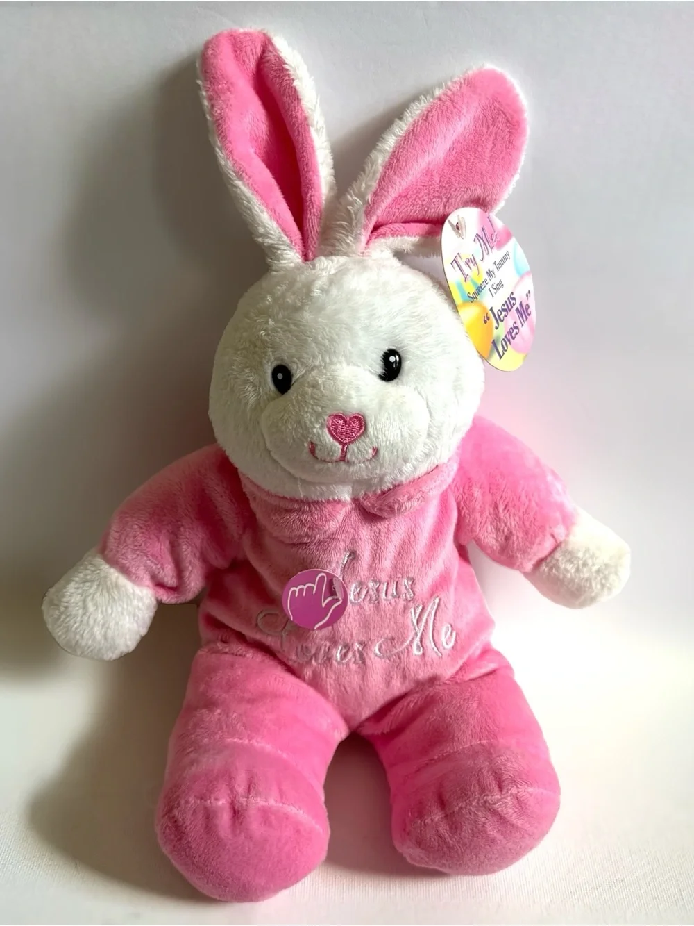 DanDee Jesus Loves Me Bunny Rabbit Plush Musical Singing NWT 13